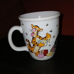 White Ceramic Mug with Cartoon Design